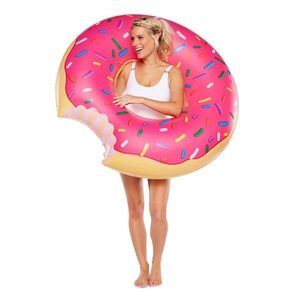 Vibrant Donut-Themed Inflatable Tube Float